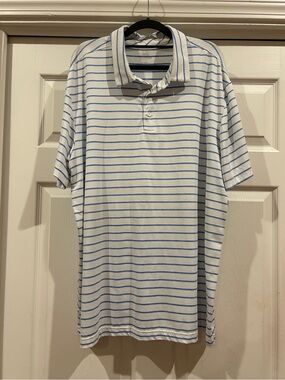 Polo by Ralph Lauren White Polo with Light Blue Stripes